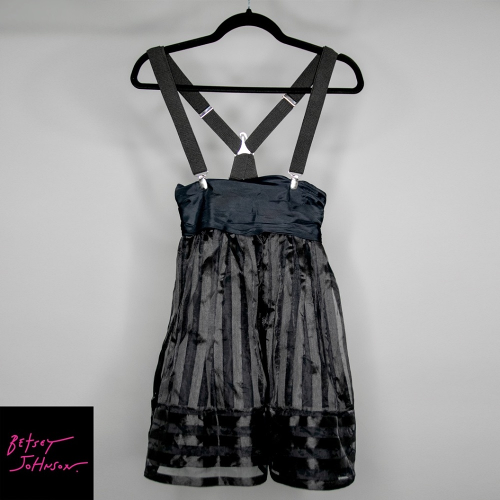 Betsey Johnson Vintage Womens Suspender Skirt